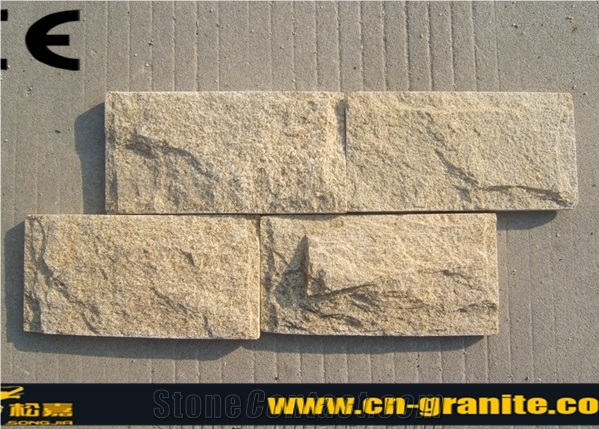 China Tiger Skin Yellow Mushroom Wall Cladding Stone,Chinese Yellow Mushroom Wall
