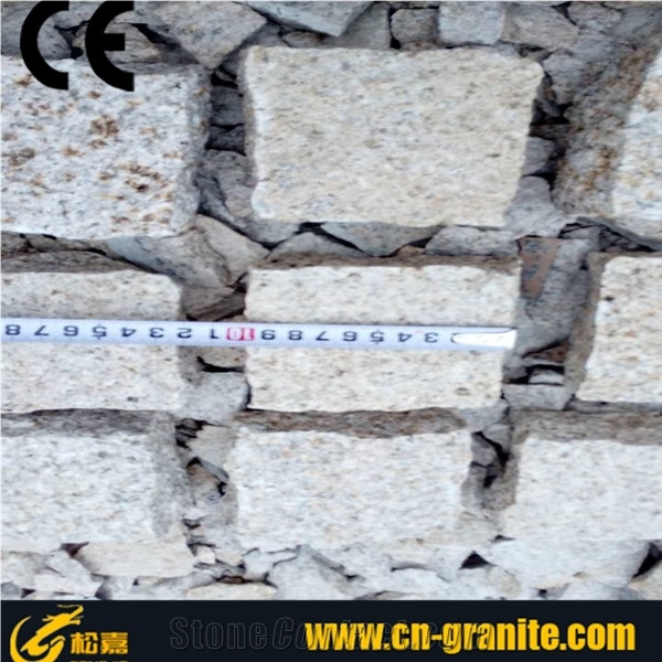 G682 Rusty Granite Cube Stone,China Yellow Granite Stone ,10*10*10cm Stone Cobbles,Exrerior Paving Stone,Floor Paving Stone,Natural Granite Cobble Stone,Stone Cobble for Landscaping,Walkway Pavers