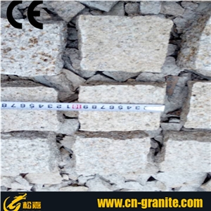G682 Rusty Granite Cube Stone,China Yellow Granite Stone ,10*10*10cm Stone Cobbles,Exrerior Paving Stone,Floor Paving Stone,Natural Granite Cobble Stone,Stone Cobble for Landscaping,Walkway Pavers