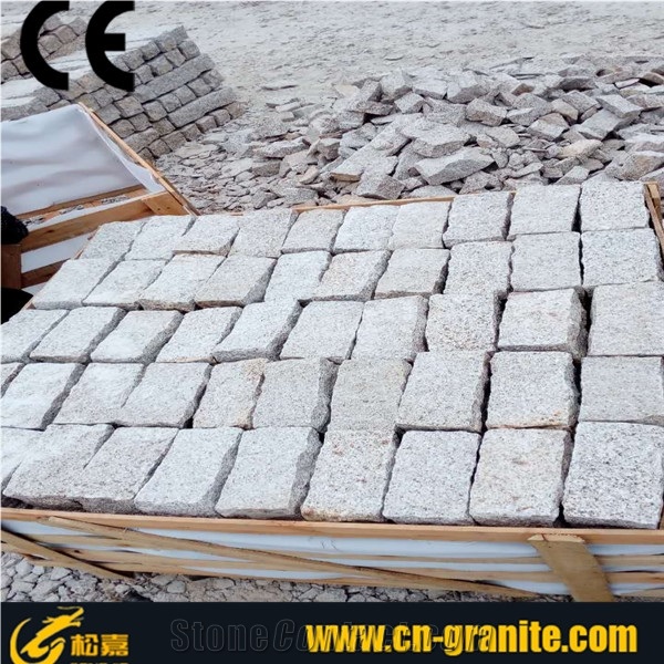 G682 Rusty Granite Cube Stone,China Yellow Granite Stone ,10*10*10cm Stone Cobbles,Exrerior Paving Stone,Floor Paving Stone,Natural Granite Cobble Stone,Stone Cobble for Landscaping,Walkway Pavers