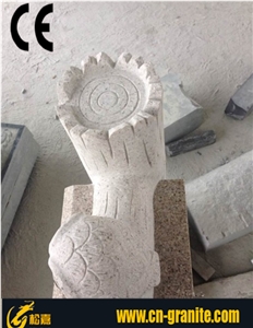 Yellow Granite G682 Stone Garden Mailbox,Postbox with Owl Carving Stone,Exterior Lantern Letter Boxes