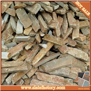 Natural Stone Masonry Facade, Stacked Stone Veneer, Golden Stone Wall Decor Siding, Rock Stone Corner