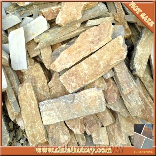 Stacked Stone Wall Facade, Wall Stone Siding, Californian Gold Castle Rock Veneer, Golden Masonry Stone Veneer