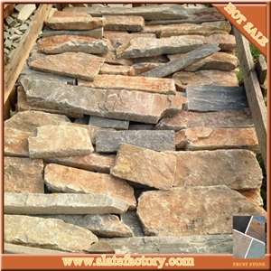 Stacked Stone Wall Facade, Wall Stone Siding, Californian Gold Castle Rock Veneer, Golden Masonry Stone Veneer