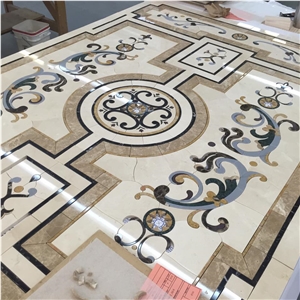 Waterjet Mosaic Medallions, Marble Inlay Pattern