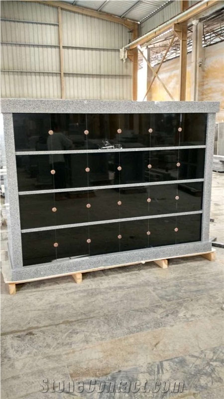 2 Sided 48 Niches Grey and Black Color Columbarium G603 and Shanxi Black Columbarium
