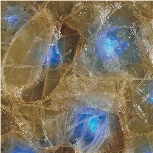 Fiber Optic Quartz Blue Semiprecious Stone