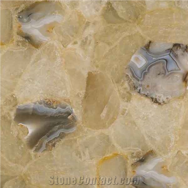 Wild Quartz, Yellow Semiprecious Stone Tiles & Slabs