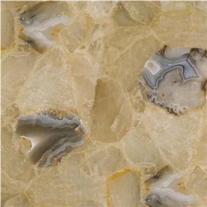 Wild Quartz, Yellow Semiprecious Stone Tiles & Slabs