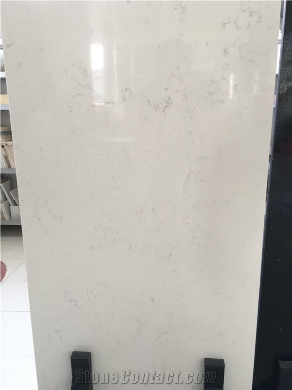 Carrara White Quartz Stone Slab for or Multifamily/Hospitality Projects