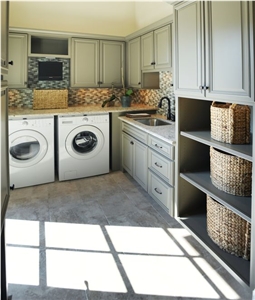 Safe and Stylish Performance Of Veined Collection Marble Imitation Quartz Stone Surfaces for Laundry Room Worktop with High Resistance to Acids and Staining