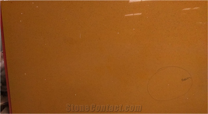 Golden Yellow Stone Quartz Tiles & Slabs, Engineered Stone Floor Tiles