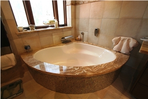 Honey Onyx Bath Tub Deck, Tub Surround, Yellow Onyx Bathtubs