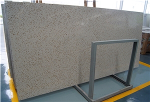 Beige Quartz Stone Kitchen Island Countertop