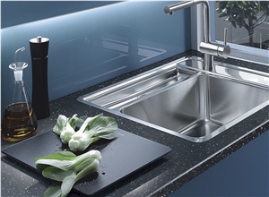 Black Quartz Stone Kitchen Countertop