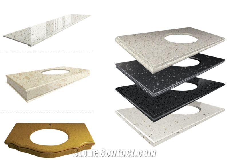 Black Quartz Stone Kitchen Countertop