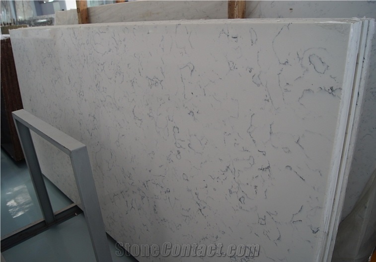 Carrara White Engineered Quartz Stone Slabs,White Quartz Stone Slabs