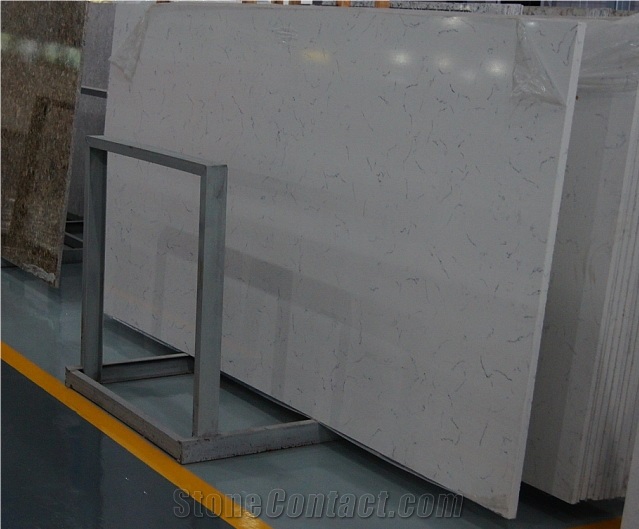 Carrara White Engineered Quartz Stone Slabs,White Quartz Stone Slabs