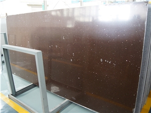 Crystal Brown Quartz Stone Slabs,High Quality Brown Quartz Stone Tiles