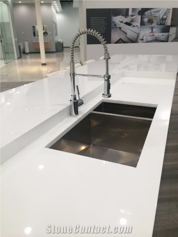 Crystallized Stone Of Kitchen Countertop,White Nano Crystallized Stone Kitchen Countertop