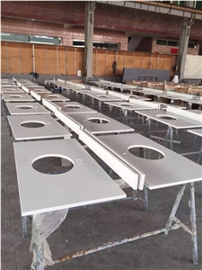Engineered Quartz White Stone Bathroom Vanity Tops/White Artificial Stone Vanity Tops/White Quartz Stone Vanity Tops/White Bathroom Vanity Tops/Bathtops