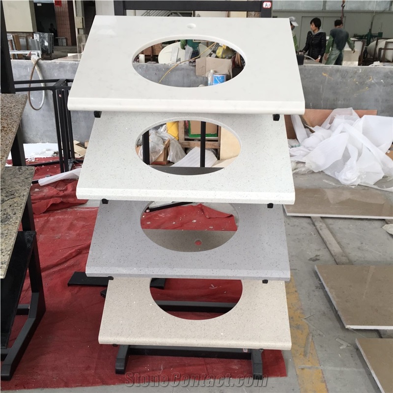 Engineered Quartz White Stone Bathroom Vanity Tops/White Artificial Stone Vanity Tops/White Quartz Stone Vanity Tops/White Bathroom Vanity Tops/Bathtops