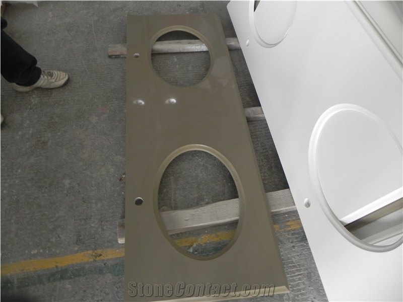 Engineered Quartz White Stone Bathroom Vanity Tops/White Artificial Stone Vanity Tops/White Quartz Stone Vanity Tops/White Bathroom Vanity Tops/Bathtops