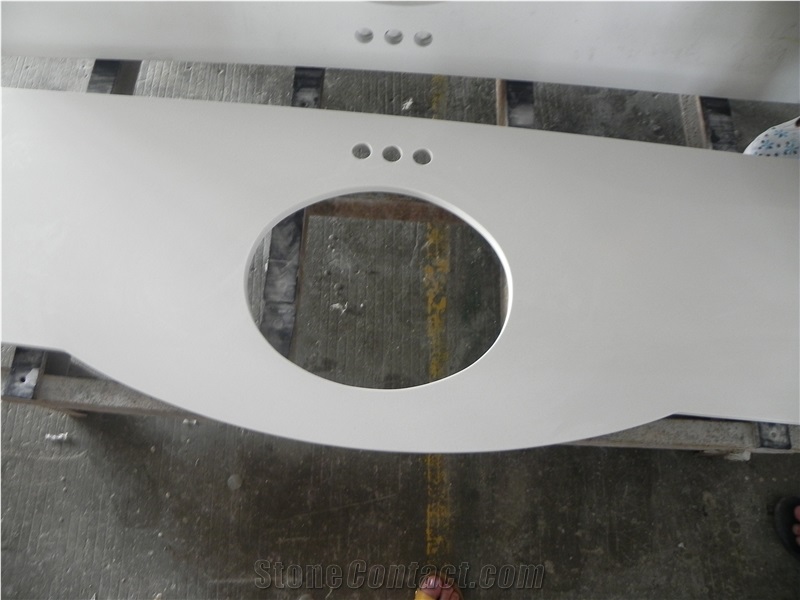 Engineered Quartz White Stone Bathroom Vanity Tops/White Artificial Stone Vanity Tops/White Quartz Stone Vanity Tops/White Bathroom Vanity Tops/Bathtops