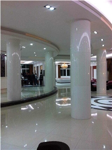 House Stand Decoration White Column Pillar, White Quartz Stone Column