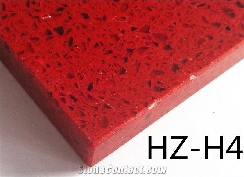 Hz-H4 Red Quartz Stone Tile,Dark Red Quartz Stone