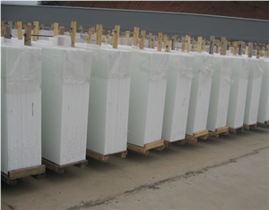 Polished Pure White Nano Crystallized Glass Stone Tiles and Slabs