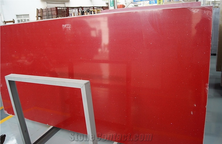 Pure Red Quartz Stone Slab/Quartz Stone Slab/Engineered Stone Slab/Artificial Stone/Solid Surface Top/Silestone