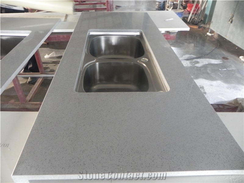 Pure White Quartz Kitchen Countertops/Pure White Quartz Kithen Island Top/Pure White Engineered Quartz Bar Tops