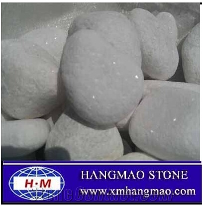 Snow White Round Pebble Stone