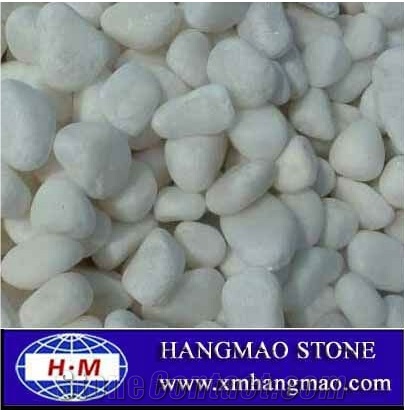 Snow White Round Pebble Stone