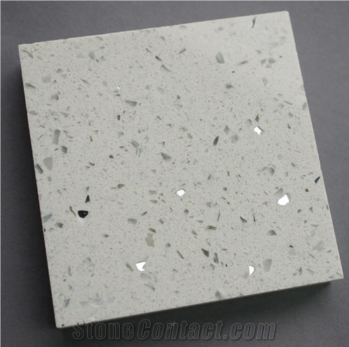 White Crystal Artificial Quartz Stone Tile /Engineered Stone Slabs