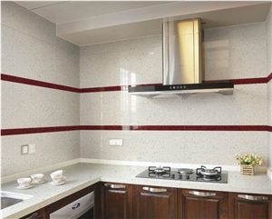 White Crystal Quartz Stone Kitchen Countertop