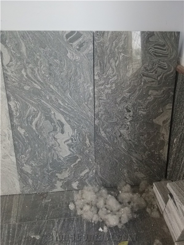 Black Granite With White Veins Water Wave Vein Granite Tiles