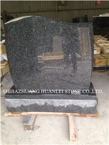 China Granite Beida Green Tombstone/Monument Design/Single Memorial/Cemetery Tombstones,American Gravestone,Western Style Headstone,