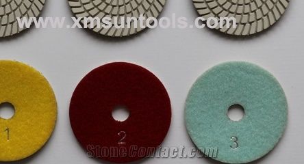 3steps Engineered Stone Wet Polishing Pads,Quick Polishing for Granite, Marble,Quartz, 3position Pads