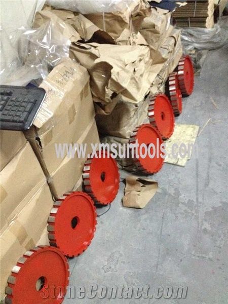 Diamond Milling Wheels Special Designed,Stone Grinding Tools Customerized, Calibrating Wheels for Granite and Marble, for Stone Thickness Calibration,Segmented Profile Wheel
