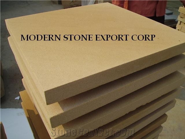 Yellow Sandstone Honed Slabs & Tiles, Pakistan Yellow Sandstone Honed Finished Slabs & Tiles First Choice for Export.