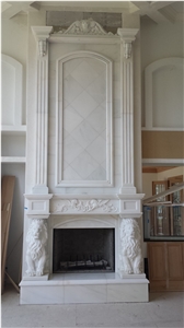 Crema Beida Fireplace Mantel