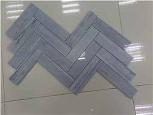 Chinese Stone Bardiglio Nuvolato Herribone Marble Mosaic Tile