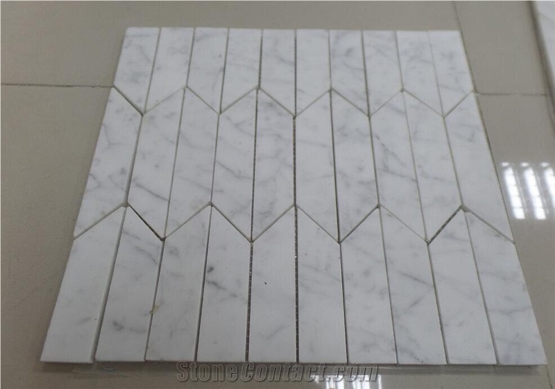 New Design White Marble Calacatta Mosaic in New Shape with Very Competitive Prices