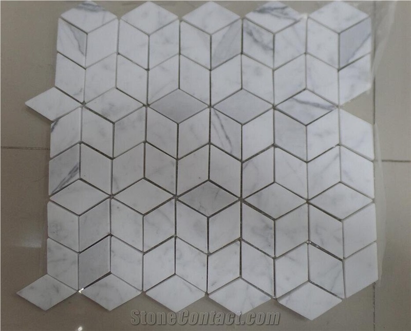 New Design White Marble Calacatta Mosaic in New Shape with Very Competitive Prices