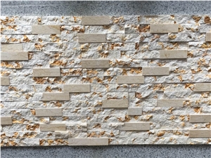 New Yellow Marble Cultured Stone Brick Stacked Stone for Wall