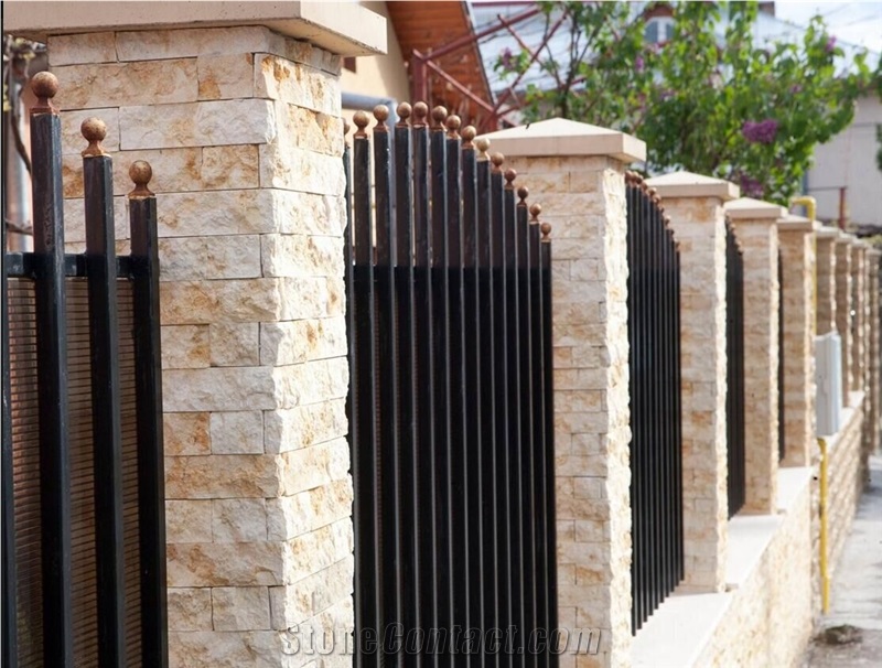 New Yellow Marble Cultured Stone Brick Stacked Stone for Wall