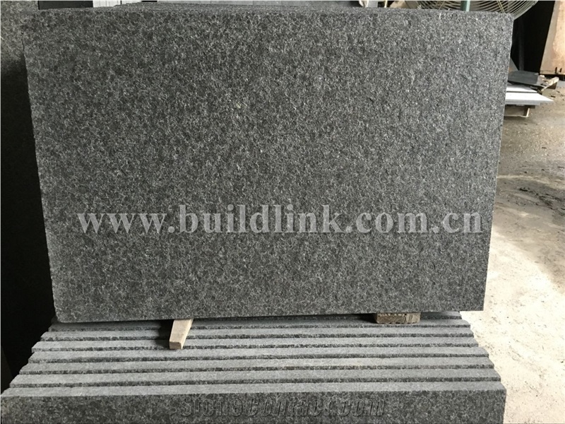China Black Basalt Flamed Tiles, G684 Black Basalt, Raven Black, Black Pearl Flamed Walling & Flooring Tiles