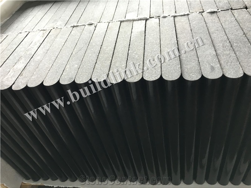 China Black Basalt, G684 Flamed + Polished Bullnose Edging Swimming Pool Tiles, G684 Black Basalt,Raven Black,Black Pearl Pool Coping